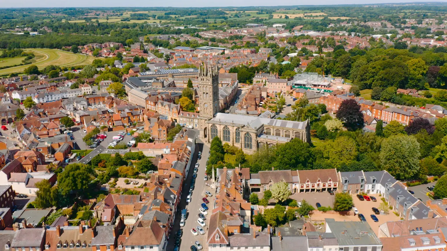 Warwick skyline in Warwickshire